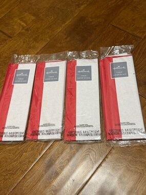 NWT Bundle of 4 Hallmark Red and White Tissue Paper Packs